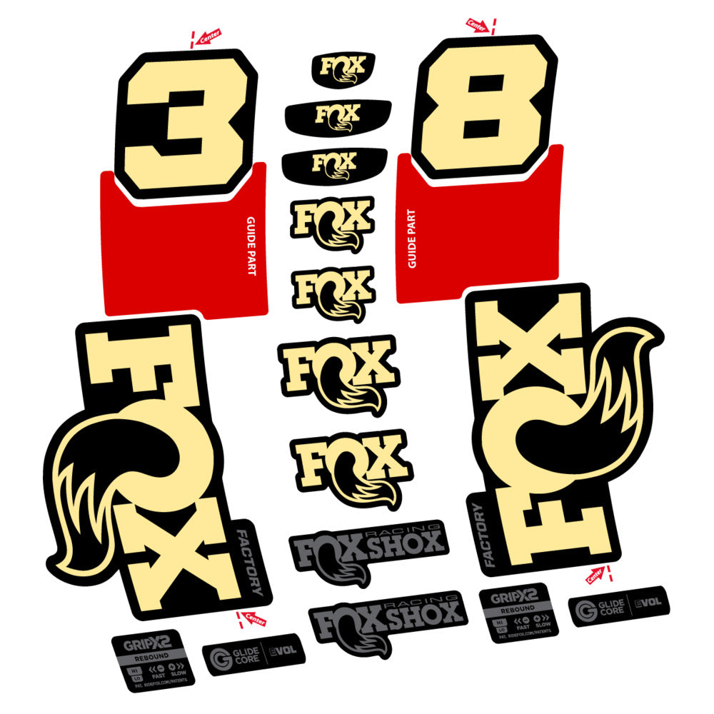 Decal Fox 38 Factory 2027, Fork 29" 38mm, bike sticker vinyl