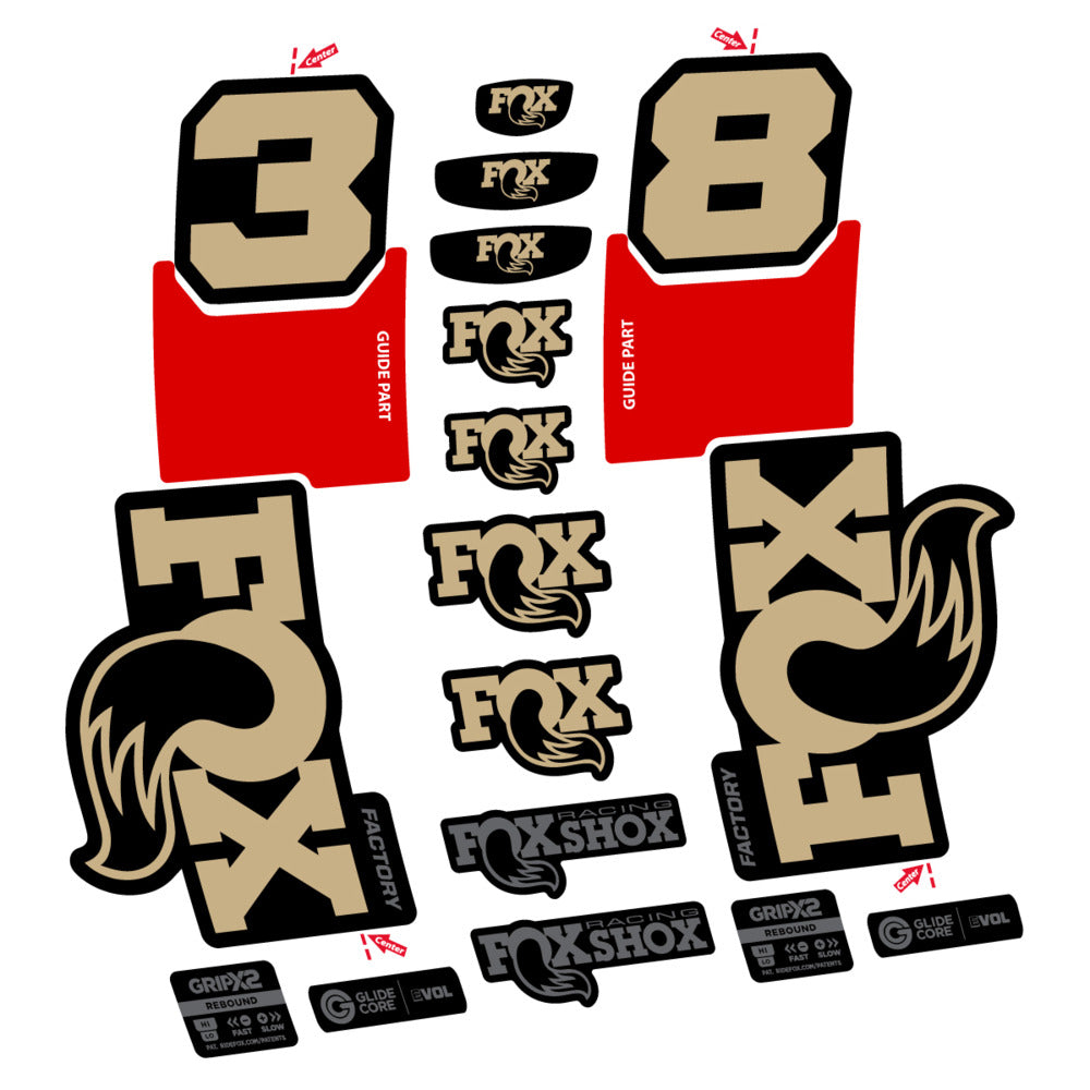 Decal Fox 38 Factory 2027, Fork 29" 38mm, bike sticker vinyl