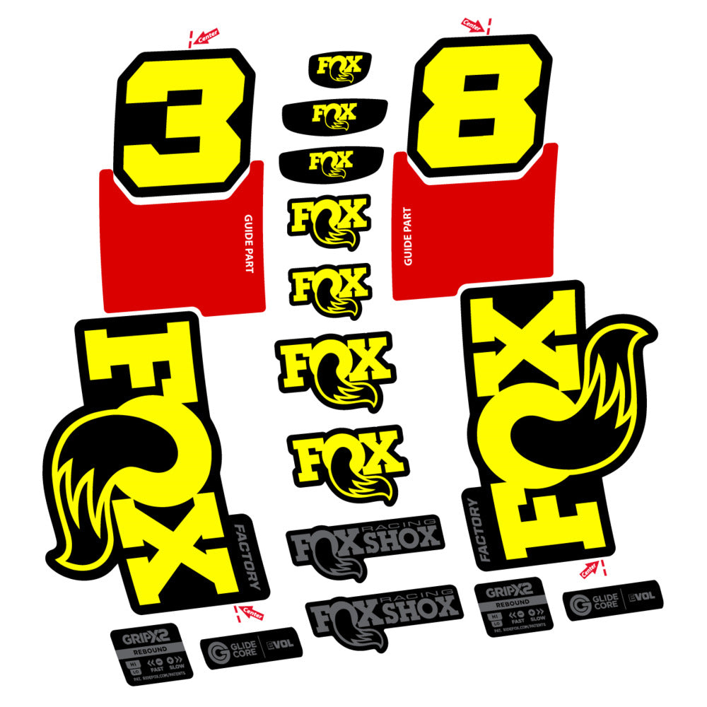 Decal Fox 38 Factory 2027, Fork 29" 38mm, bike sticker vinyl