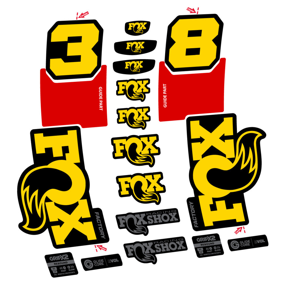 Decal Fox 38 Factory 2027, Fork 29" 38mm, bike sticker vinyl