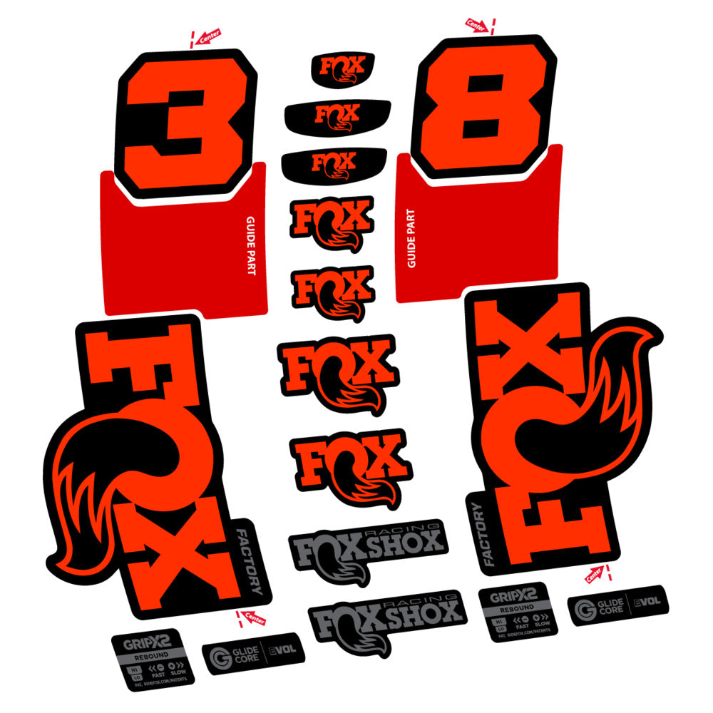 Decal Fox 38 Factory 2027, Fork 29" 38mm, bike sticker vinyl