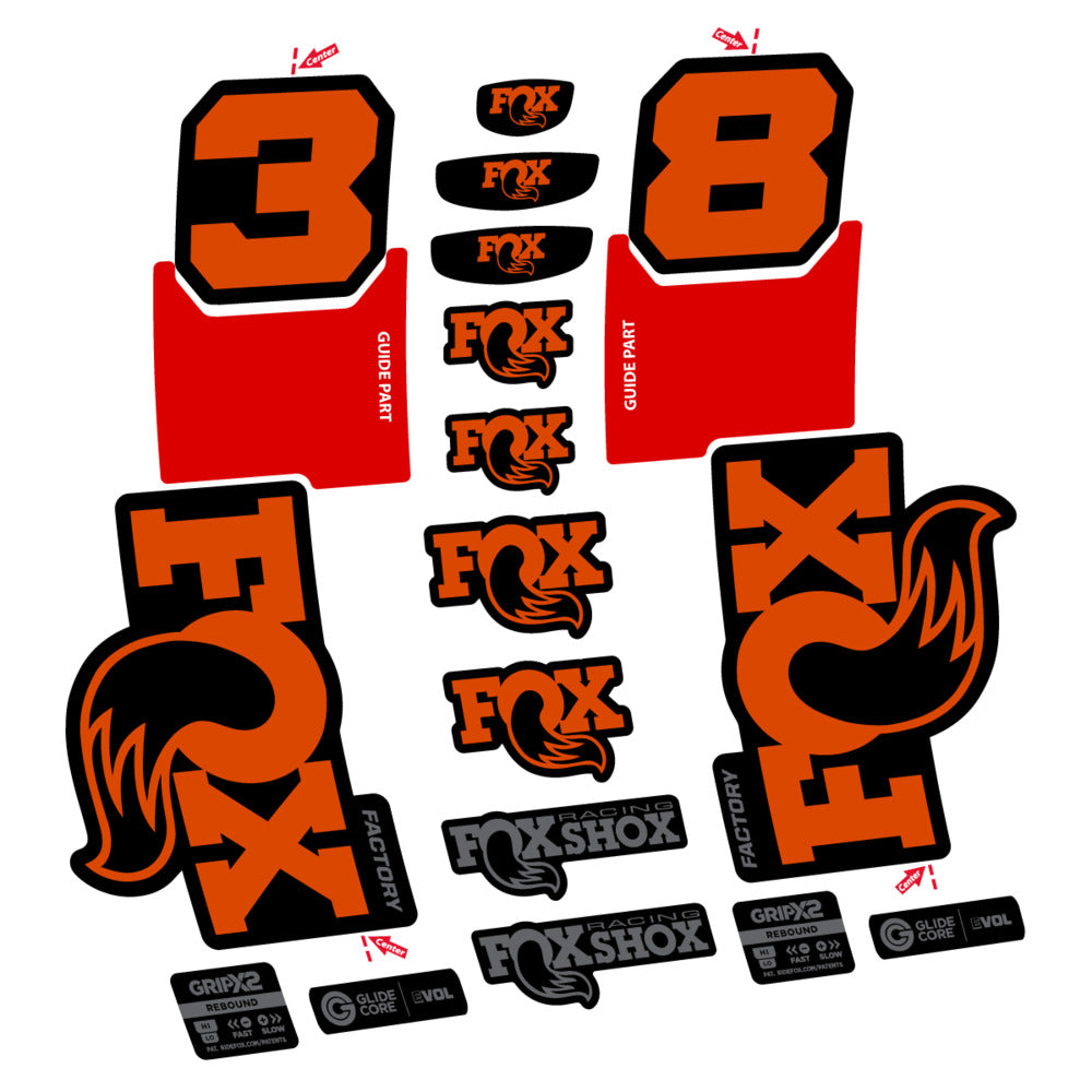 Decal Fox 38 Factory 2027, Fork 29" 38mm, bike sticker vinyl