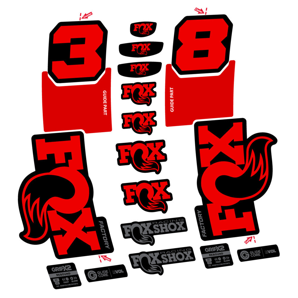 Decal Fox 38 Factory 2027, Fork 29" 38mm, bike sticker vinyl