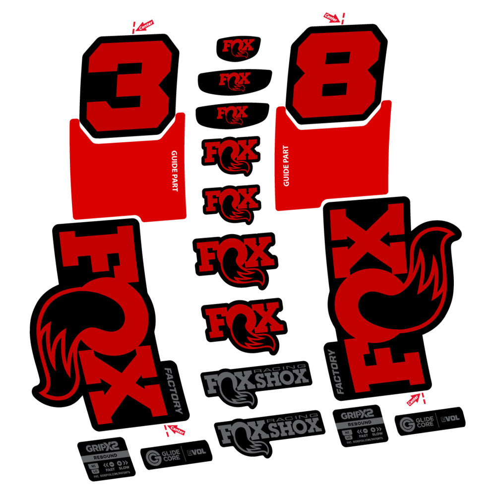 Decal Fox 38 Factory 2027, Fork 29" 38mm, bike sticker vinyl
