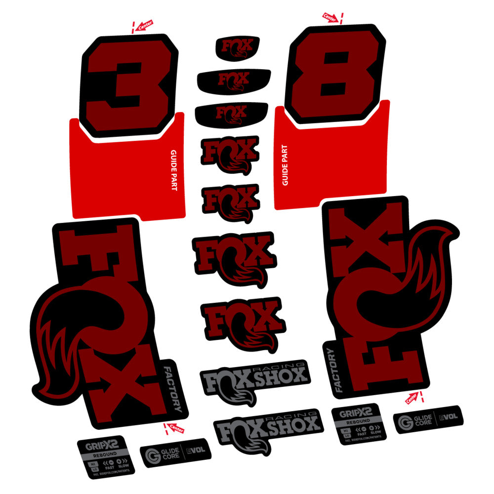 Decal Fox 38 Factory 2027, Fork 29" 38mm, bike sticker vinyl