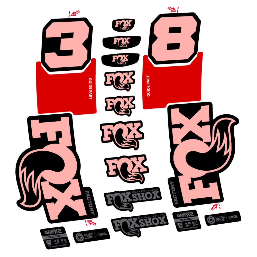 Decal Fox 38 Factory 2027, Fork 29" 38mm, bike sticker vinyl