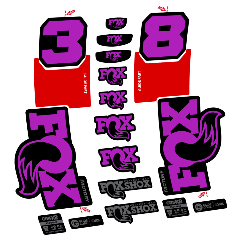 Decal Fox 38 Factory 2027, Fork 29" 38mm, bike sticker vinyl