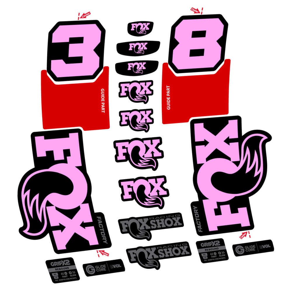 Decal Fox 38 Factory 2027, Fork 29" 38mm, bike sticker vinyl