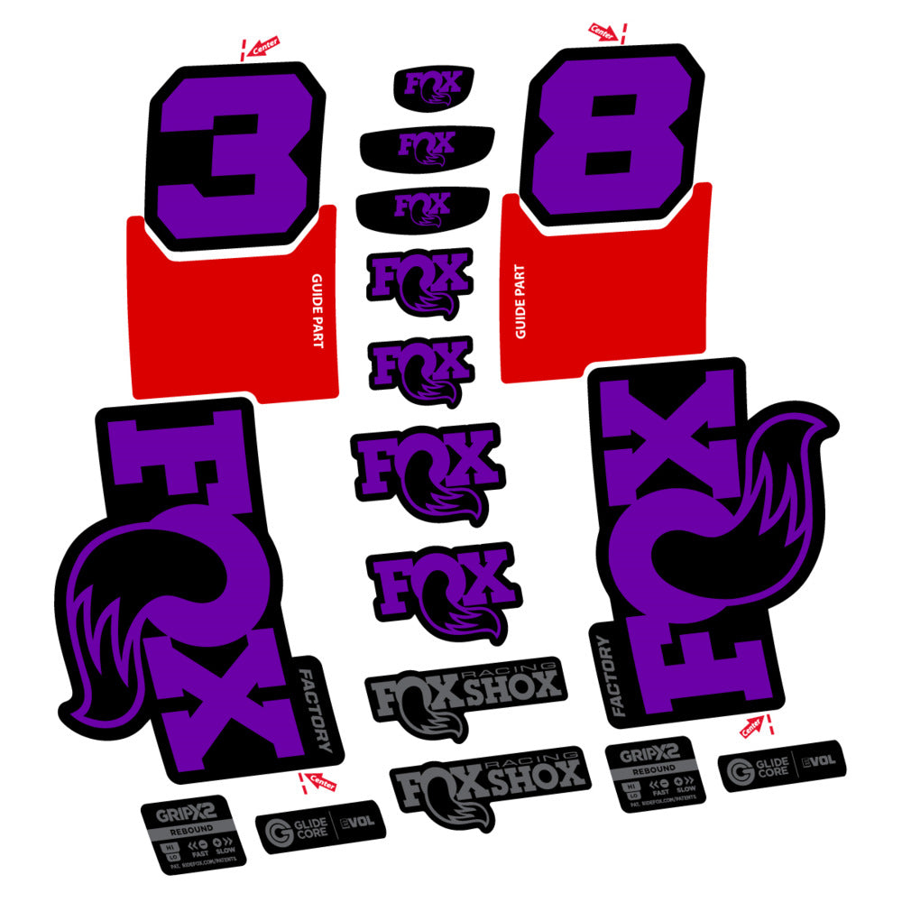 Decal Fox 38 Factory 2027, Fork 29" 38mm, bike sticker vinyl