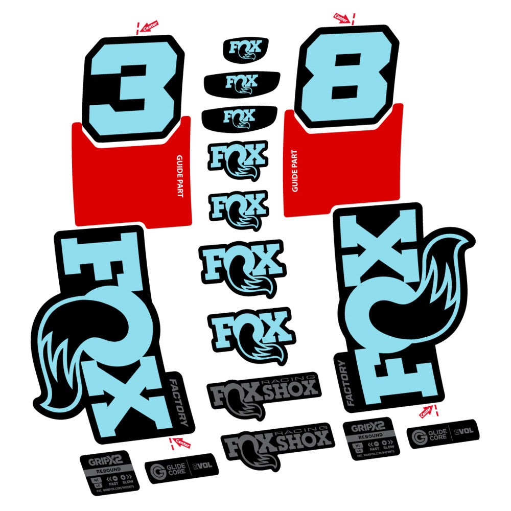 Decal Fox 38 Factory 2027, Fork 29" 38mm, bike sticker vinyl