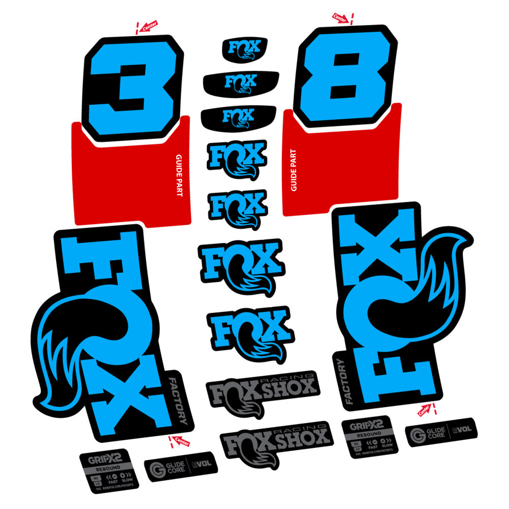 Decal Fox 38 Factory 2027, Fork 29" 38mm, bike sticker vinyl