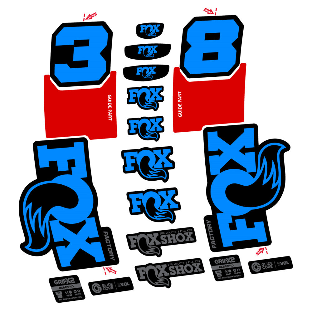Decal Fox 38 Factory 2027, Fork 29" 38mm, bike sticker vinyl