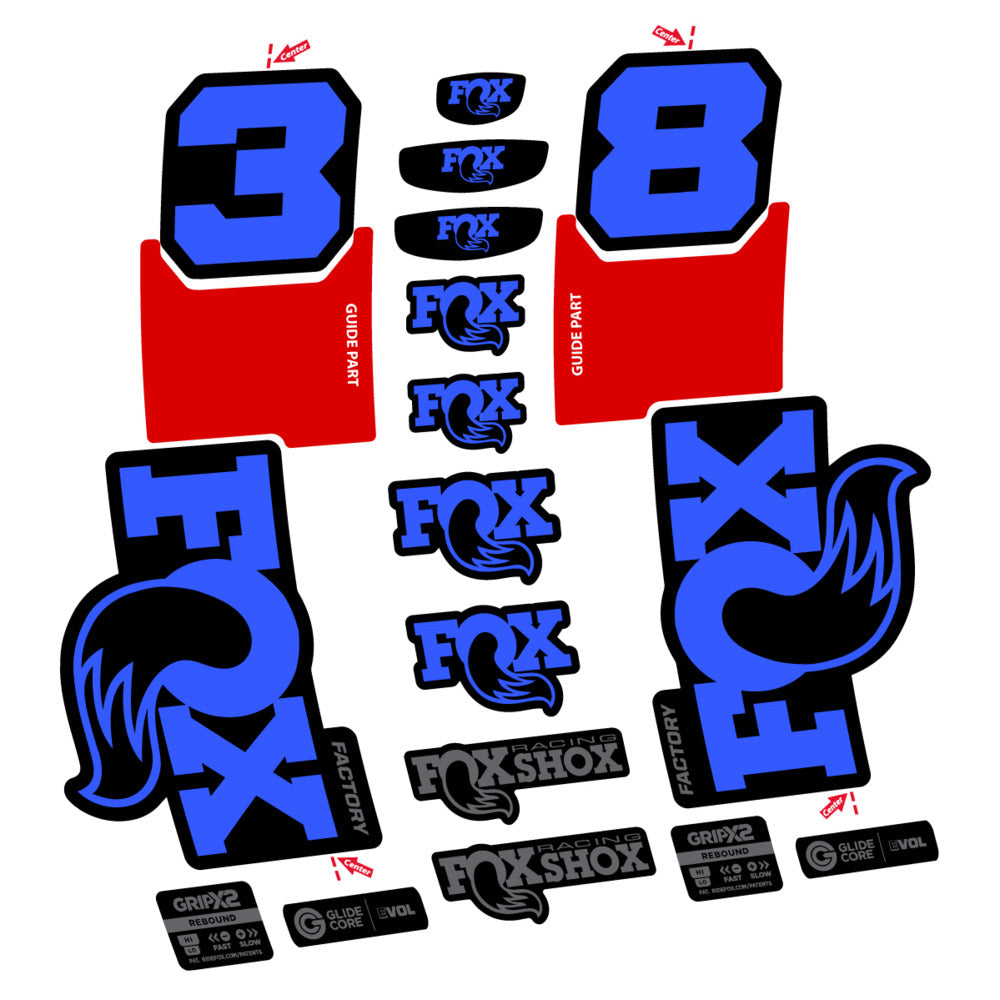 Decal Fox 38 Factory 2027, Fork 29" 38mm, bike sticker vinyl