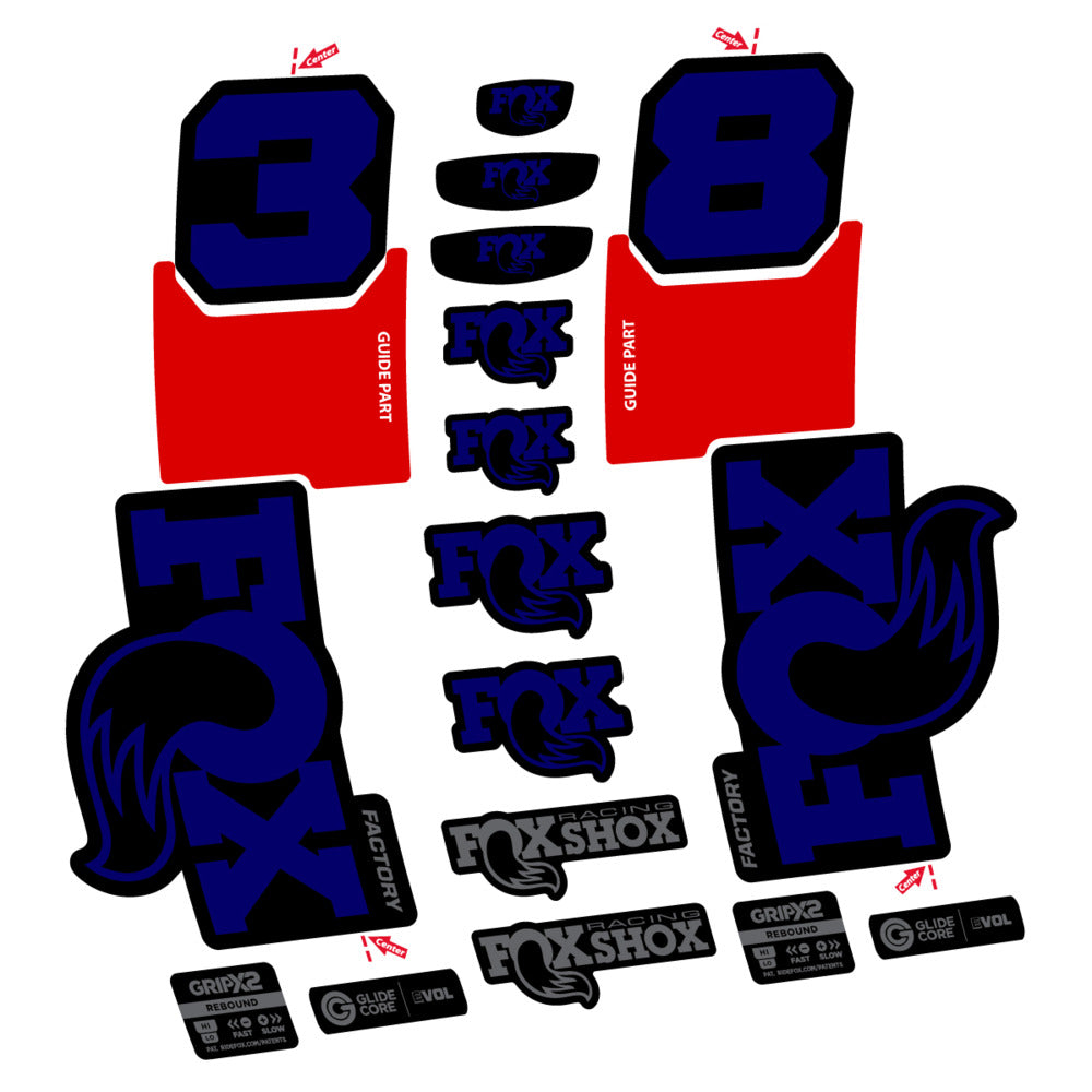 Decal Fox 38 Factory 2027, Fork 29" 38mm, bike sticker vinyl