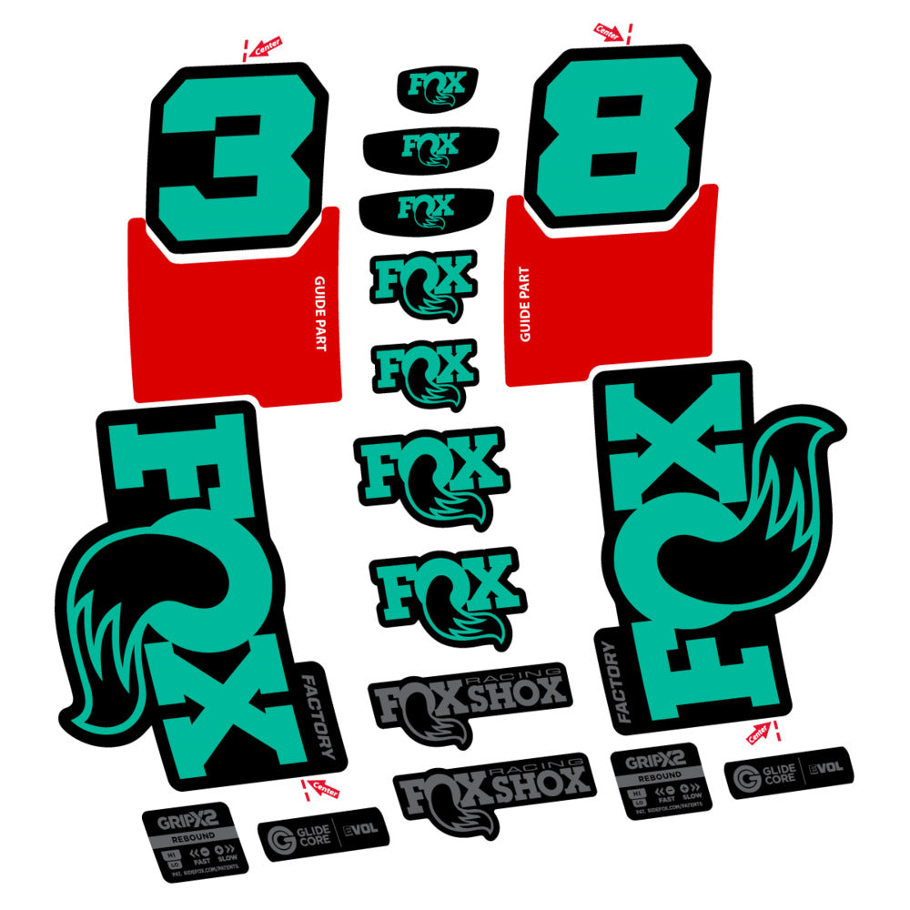 Decal Fox 38 Factory 2027, Fork 29" 38mm, bike sticker vinyl