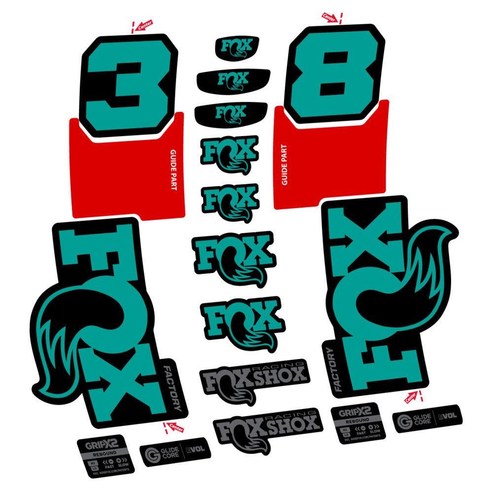 Decal Fox 38 Factory 2027, Fork 29" 38mm, bike sticker vinyl