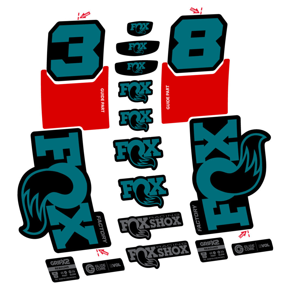Decal Fox 38 Factory 2027, Fork 29" 38mm, bike sticker vinyl