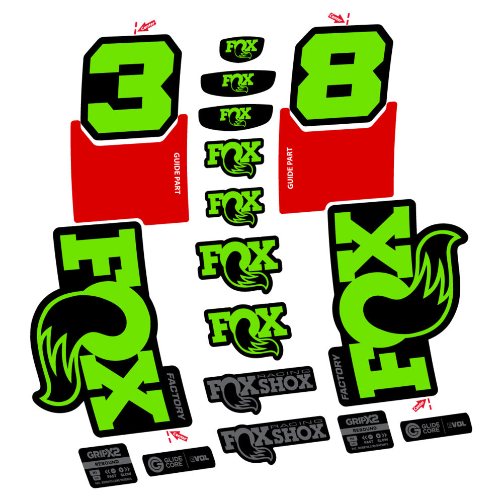 Decal Fox 38 Factory 2027, Fork 29" 38mm, bike sticker vinyl