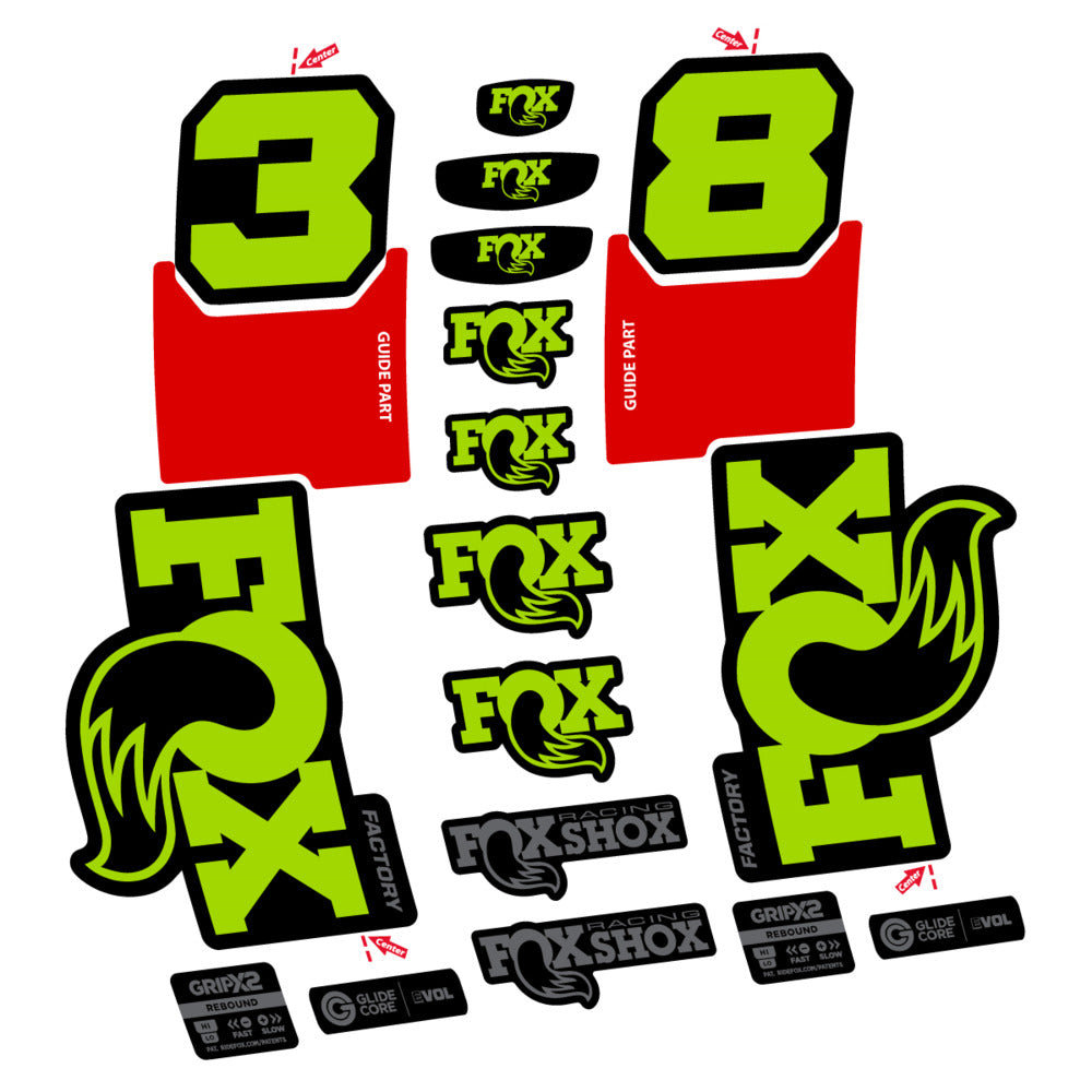 Decal Fox 38 Factory 2027, Fork 29" 38mm, bike sticker vinyl