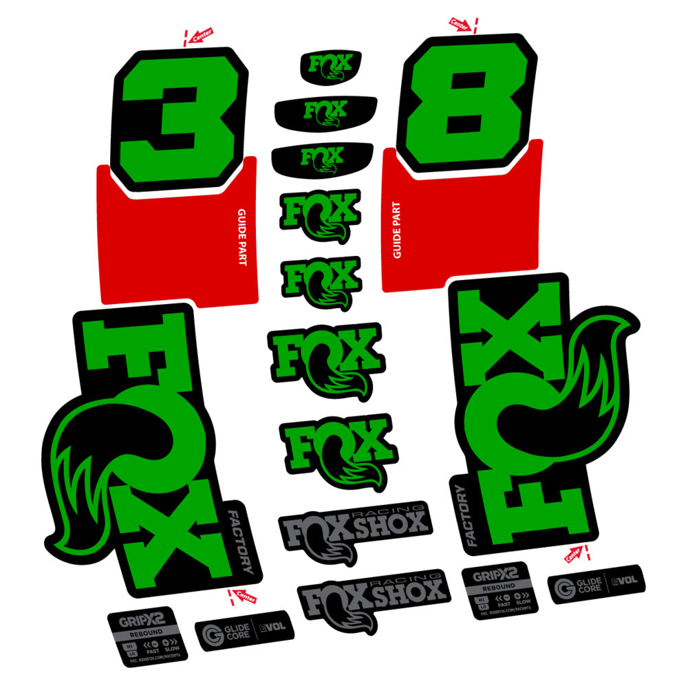 Decal Fox 38 Factory 2027, Fork 29" 38mm, bike sticker vinyl