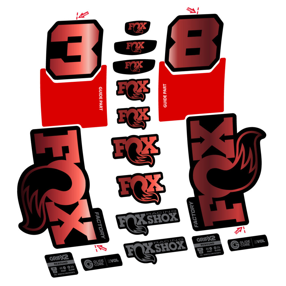 Decal Fox 38 Factory 2027, Fork 29" 38mm, bike sticker vinyl
