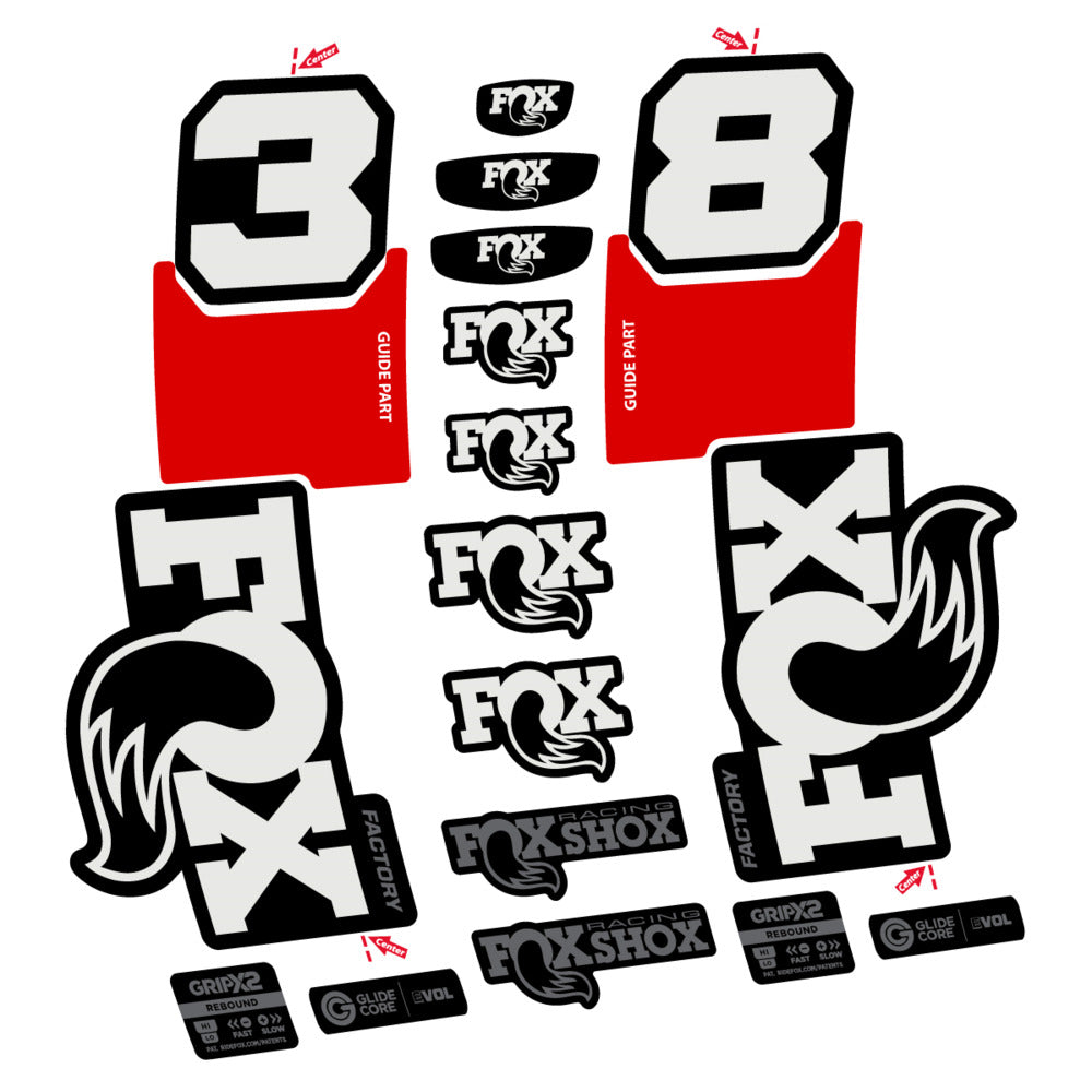 Decal Fox 38 Factory 2027, Fork 29" 38mm, bike sticker vinyl