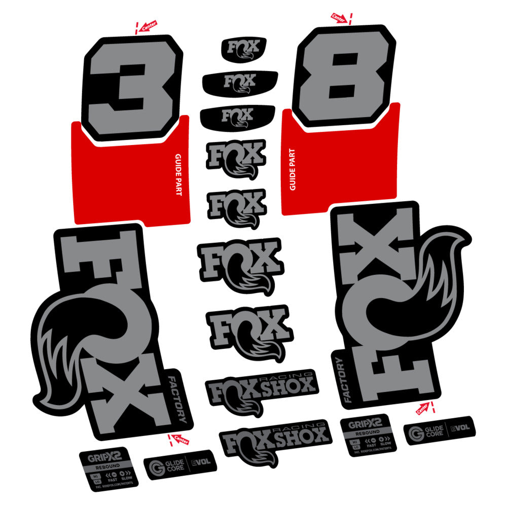 Decal Fox 38 Factory 2027, Fork 29" 38mm, bike sticker vinyl