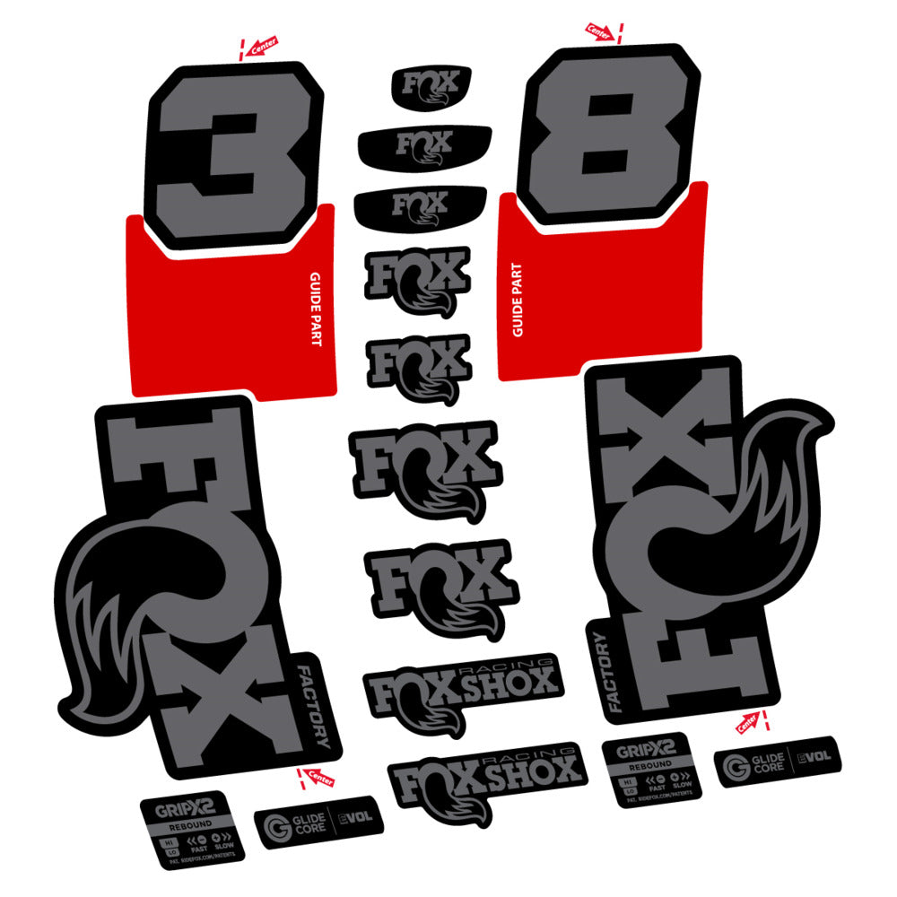 Decal Fox 38 Factory 2027, Fork 29" 38mm, bike sticker vinyl
