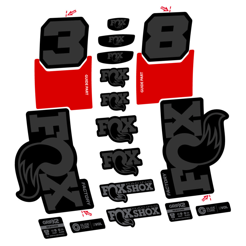Decal Fox 38 Factory 2027, Fork 29" 38mm, bike sticker vinyl