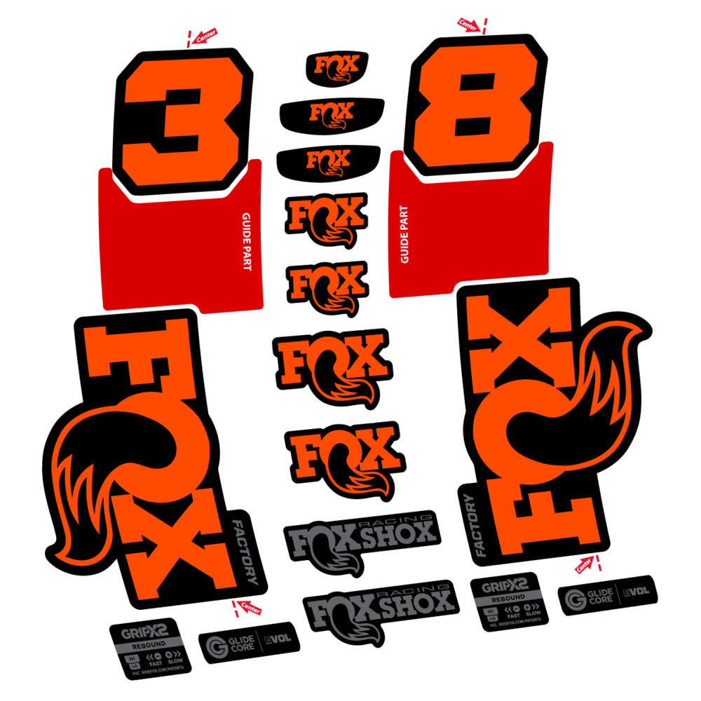 Decal Fox 38 Factory 2027, Fork 29" 38mm, bike sticker vinyl