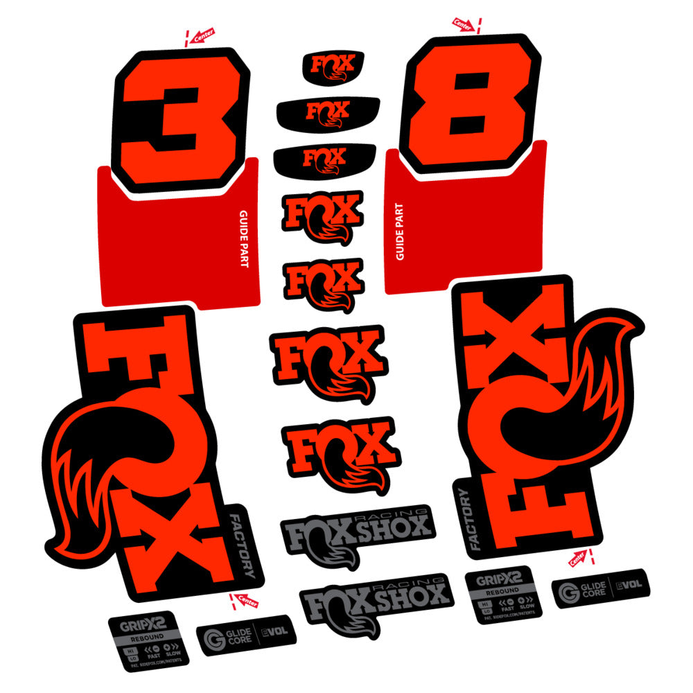 Decal Fox 38 Factory 2027, Fork 29" 38mm, bike sticker vinyl