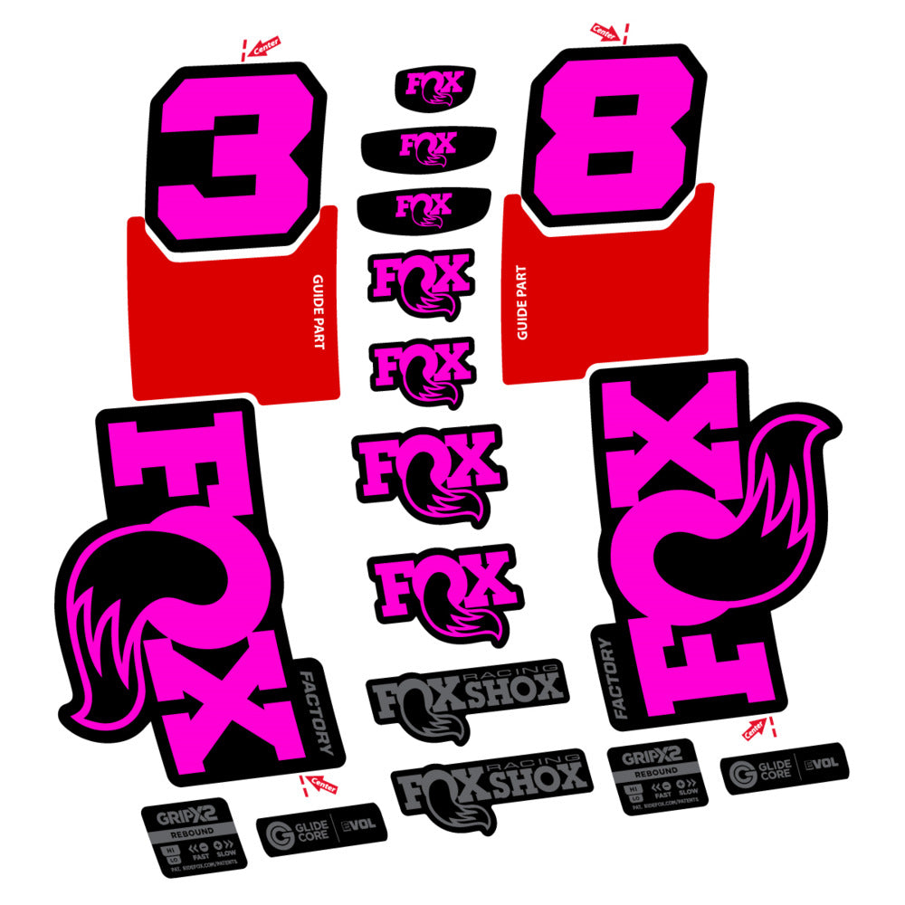 Decal Fox 38 Factory 2027, Fork 29" 38mm, bike sticker vinyl