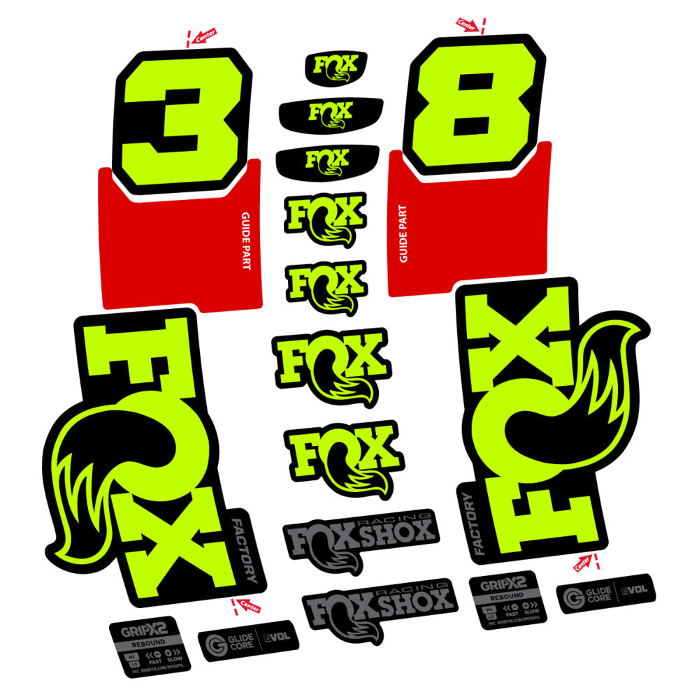 Decal Fox 38 Factory 2027, Fork 29" 38mm, bike sticker vinyl
