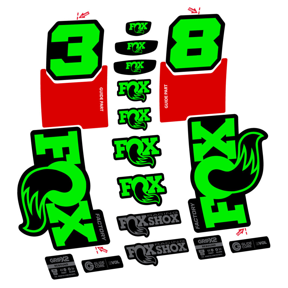 Decal Fox 38 Factory 2027, Fork 29" 38mm, bike sticker vinyl