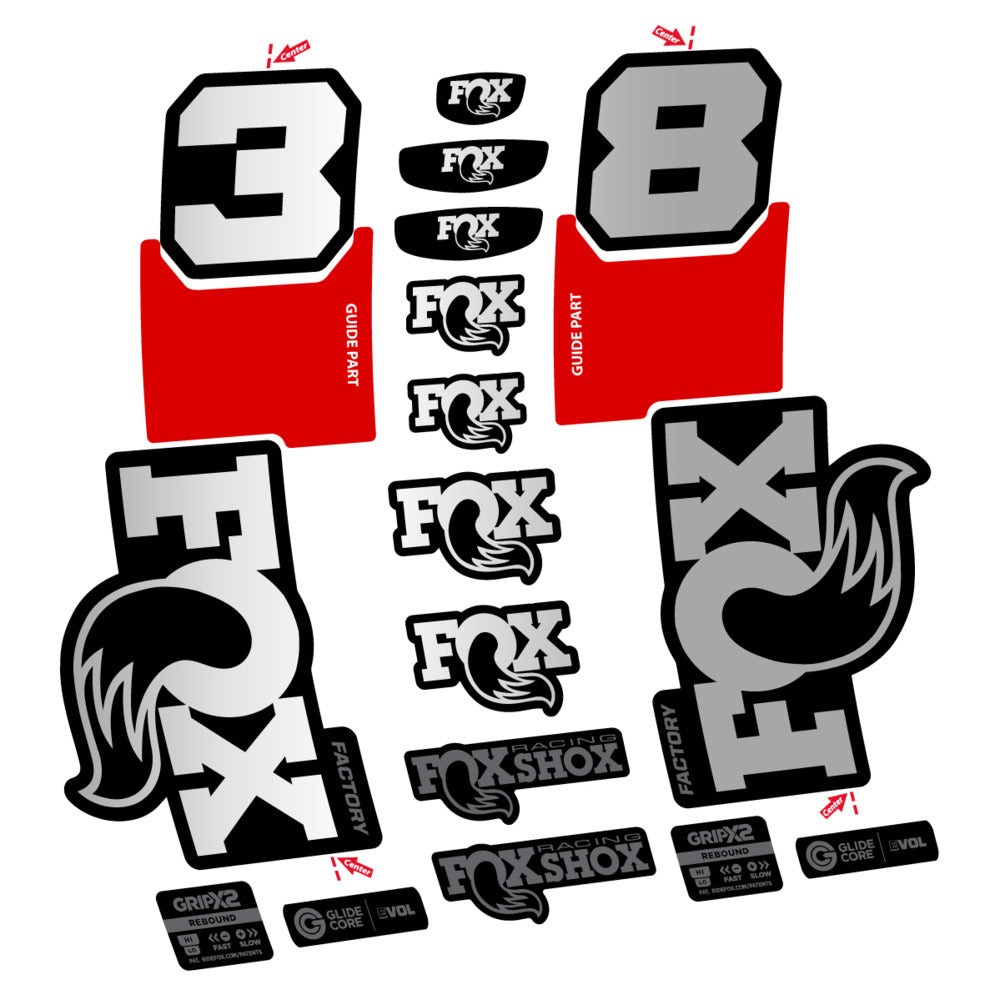 Decal Fox 38 Factory 2027, Fork 29" 38mm, bike sticker vinyl