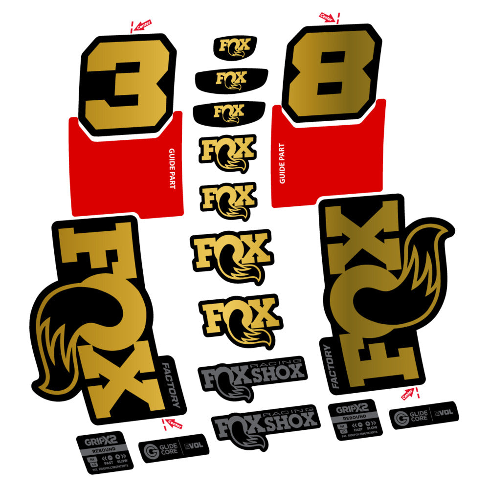 Decal Fox 38 Factory 2027, Fork 29" 38mm, bike sticker vinyl