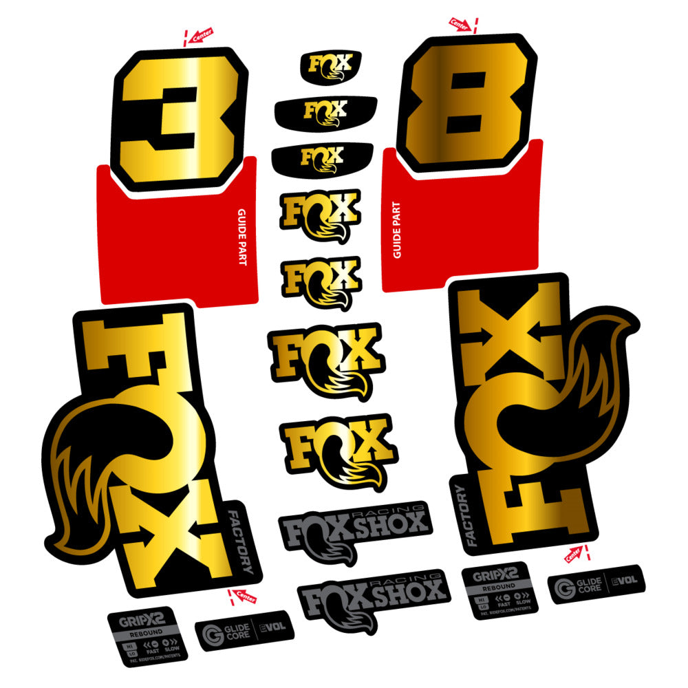 Decal Fox 38 Factory 2027, Fork 29" 38mm, bike sticker vinyl