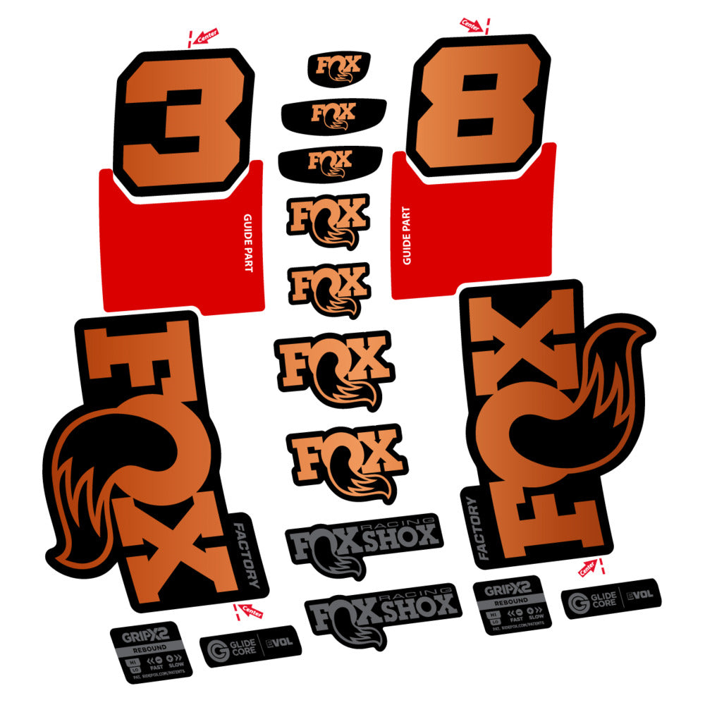 Decal Fox 38 Factory 2027, Fork 29" 38mm, bike sticker vinyl