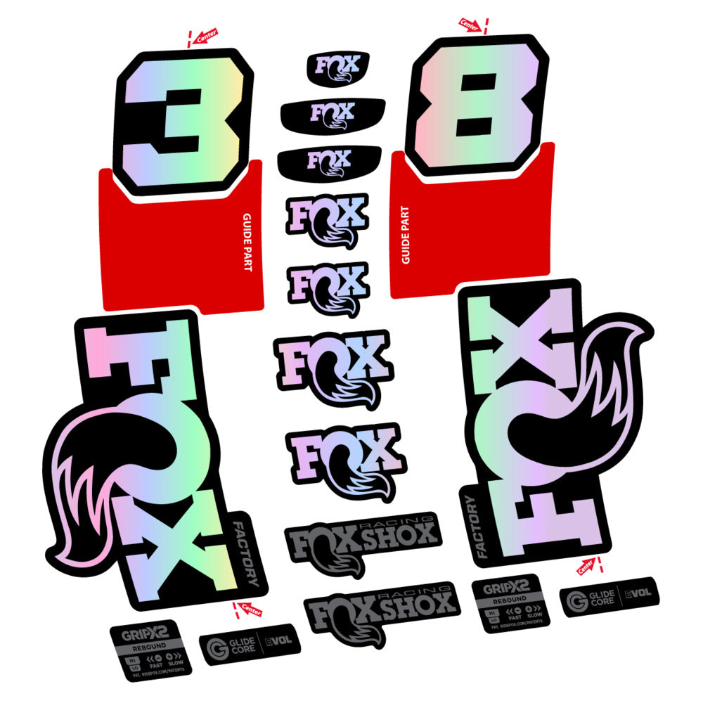 Decal Fox 38 Factory 2027, Fork 29" 38mm, bike sticker vinyl