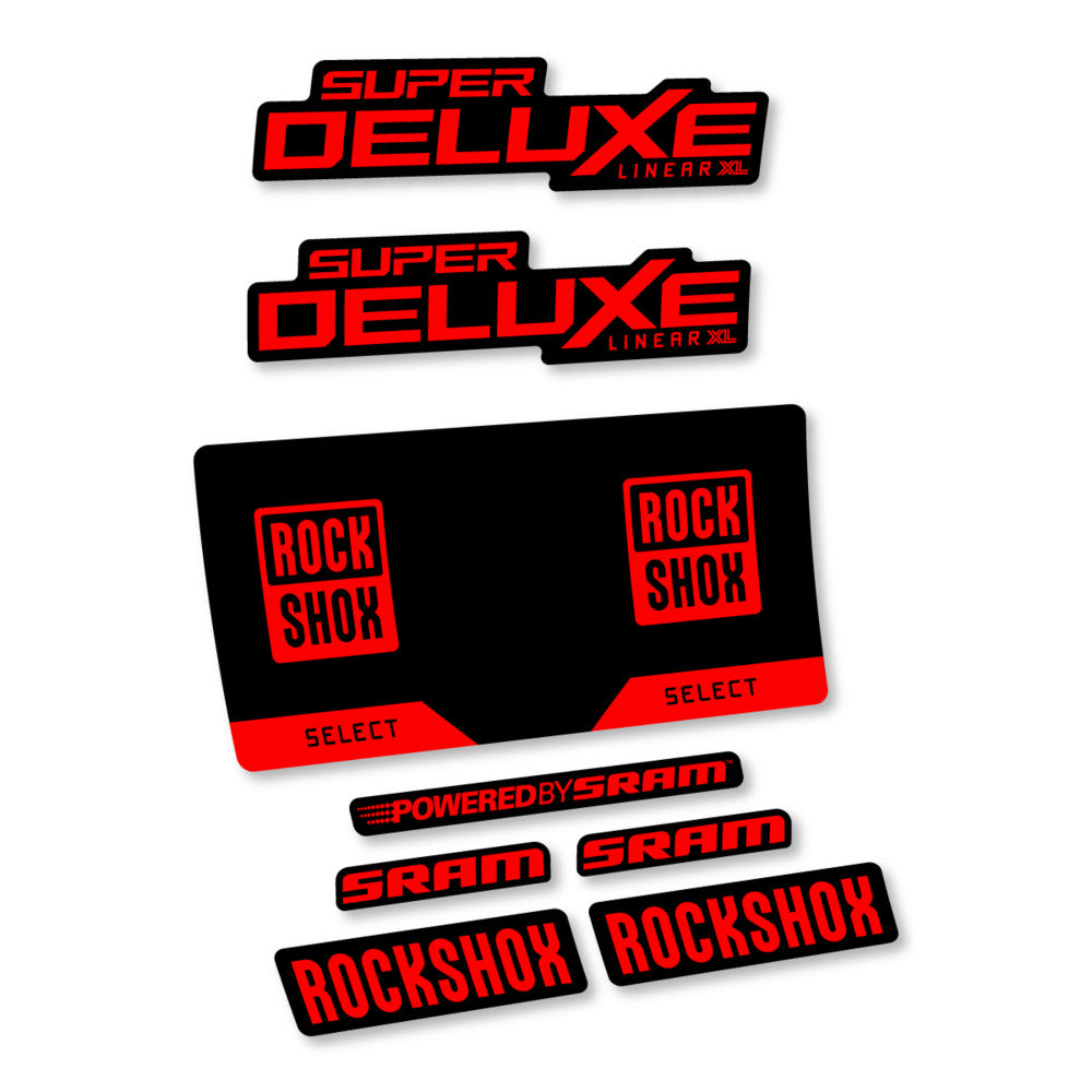 Decal RockShox Super Deluxe Select 2027 v3, Rear Shox, bike sticker vinyl
