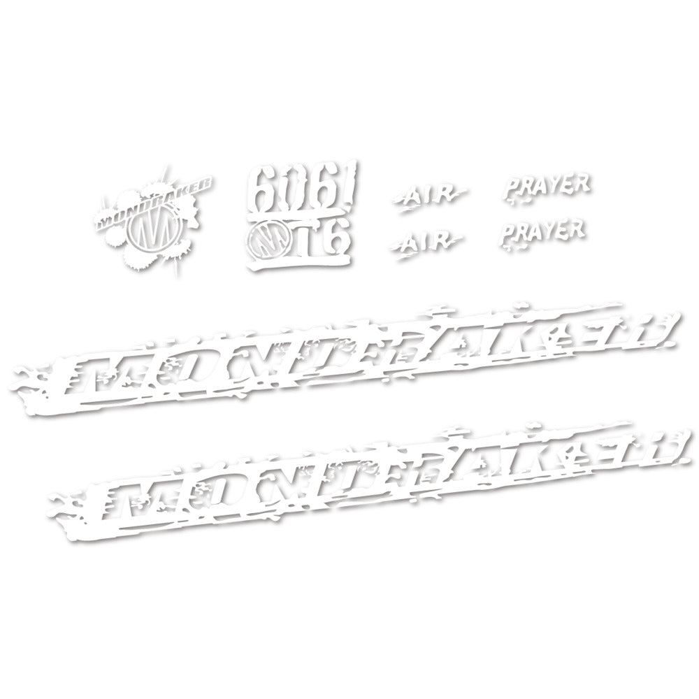 Stickers for Mondraker Prayer 2010-2014, Frame vinyl decals - White