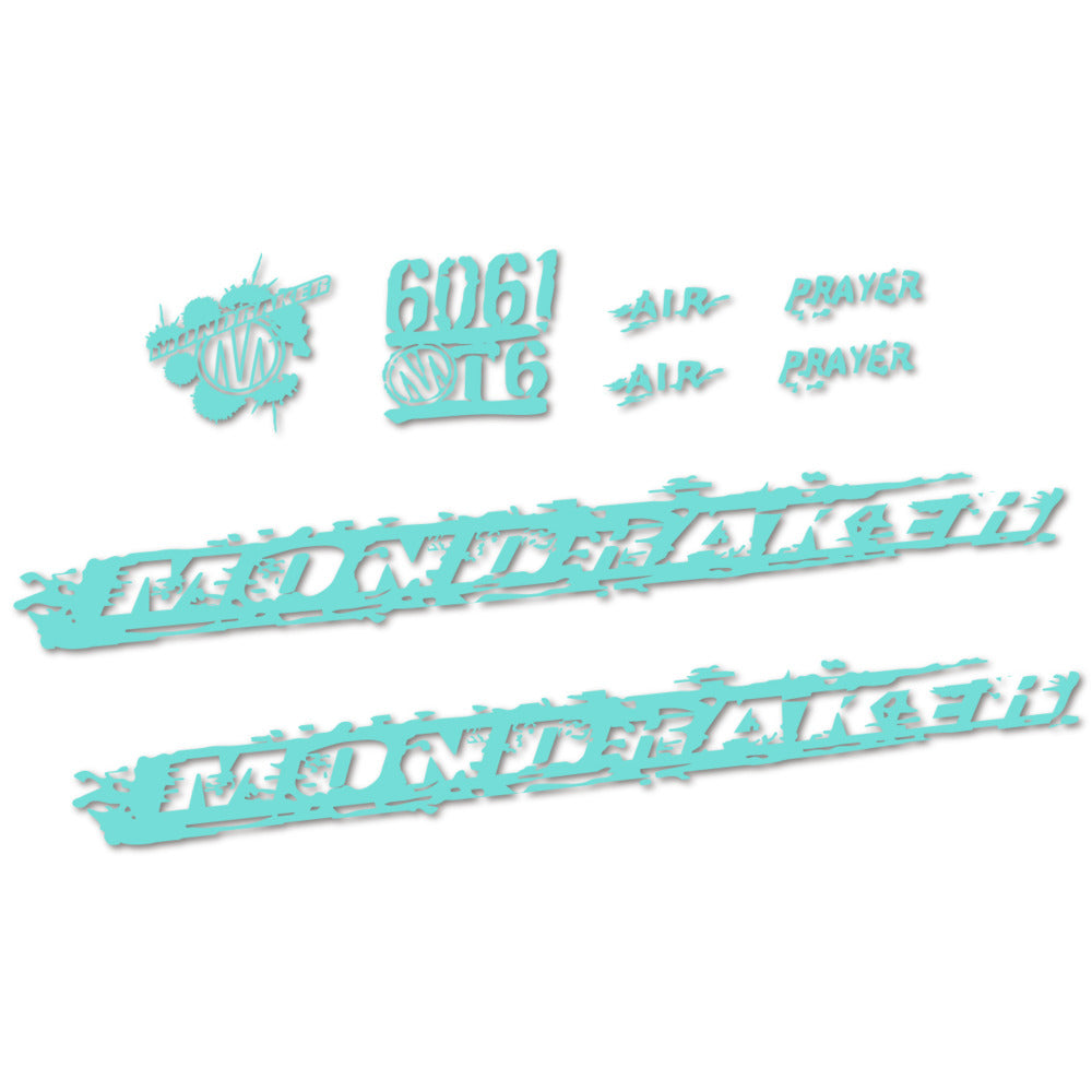 Stickers for Mondraker Prayer 2010-2014, Frame vinyl decals - Blue Green