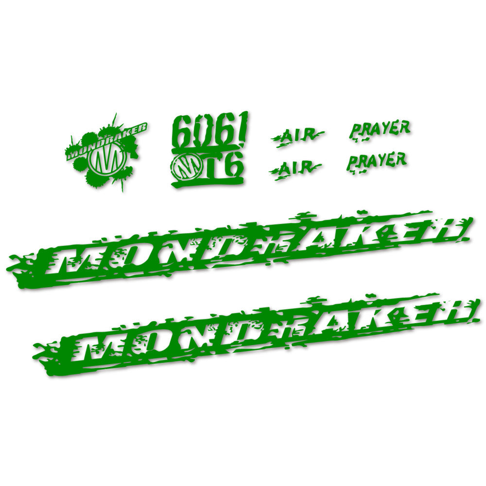 Stickers for Mondraker Prayer 2010-2014, Frame vinyl decals - Medium Green