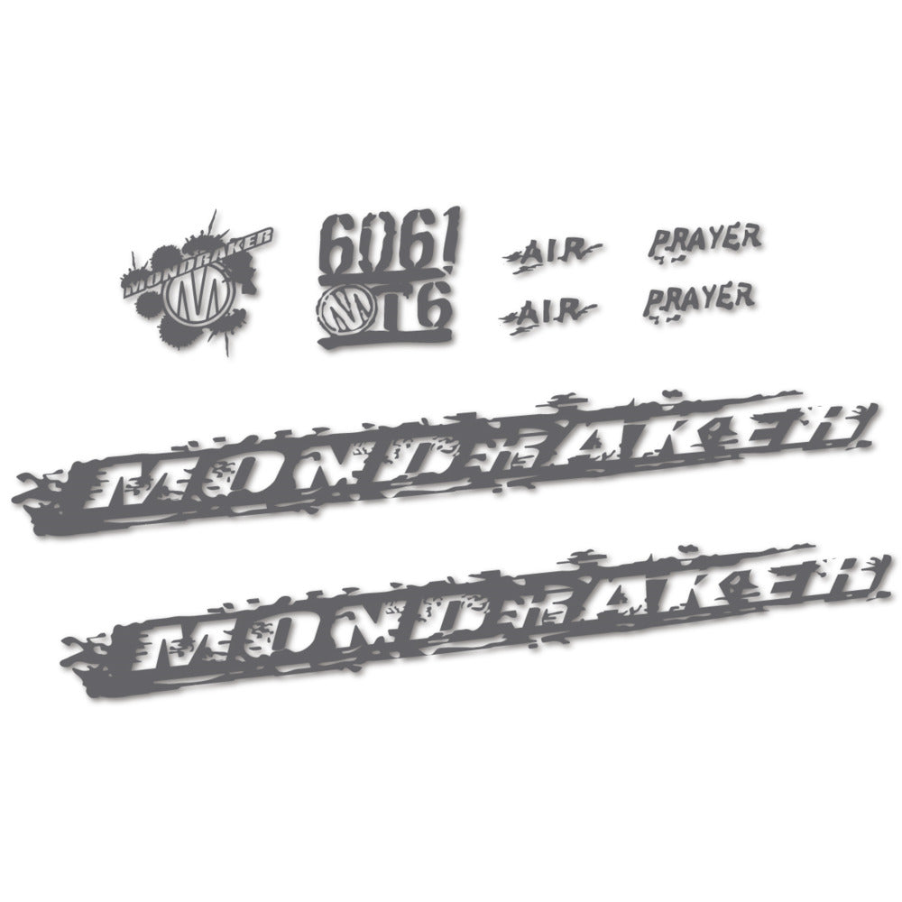 Stickers for Mondraker Prayer 2010-2014, Frame vinyl decals - Medium Grey