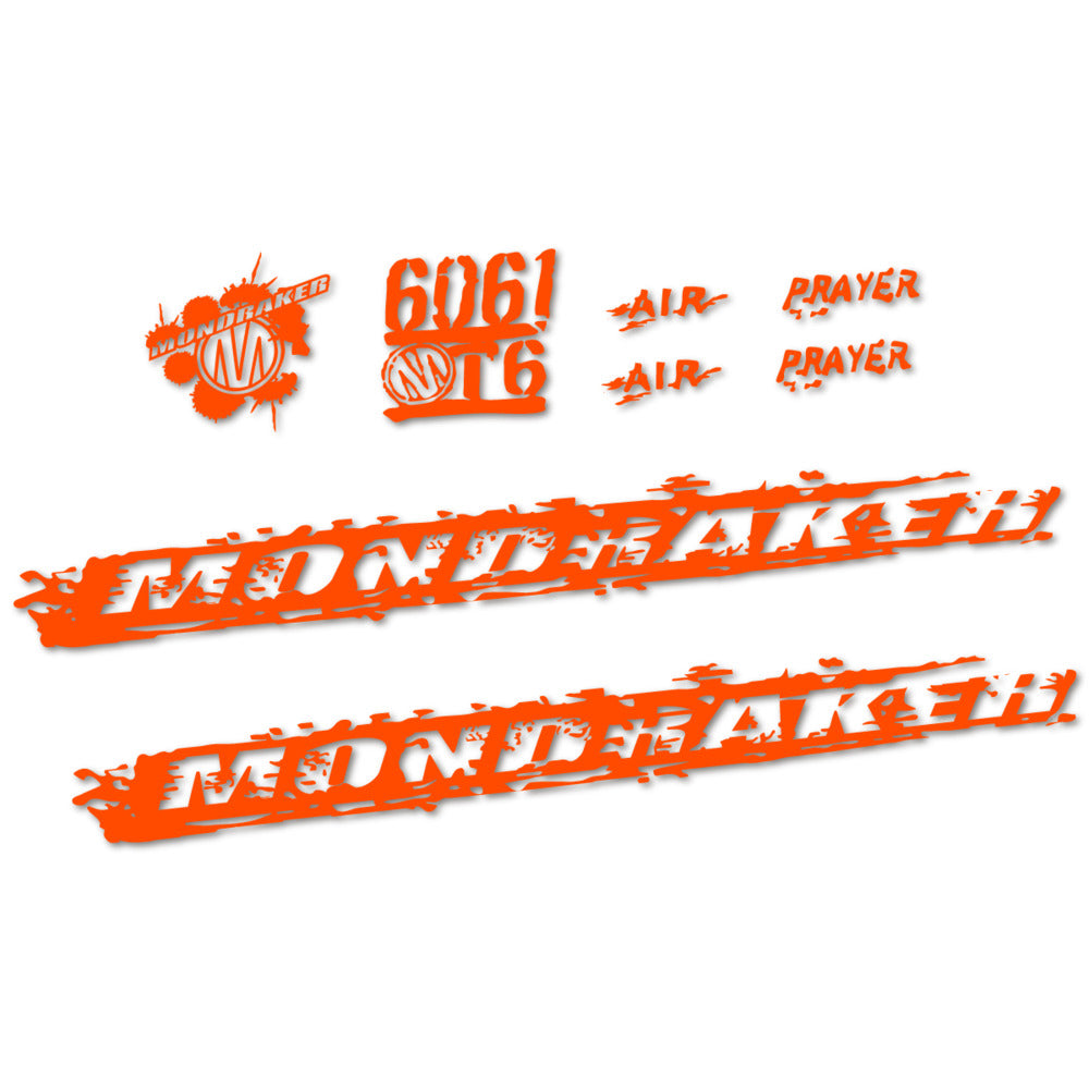 Stickers for Mondraker Prayer 2010-2014, Frame vinyl decals - Orange Neon