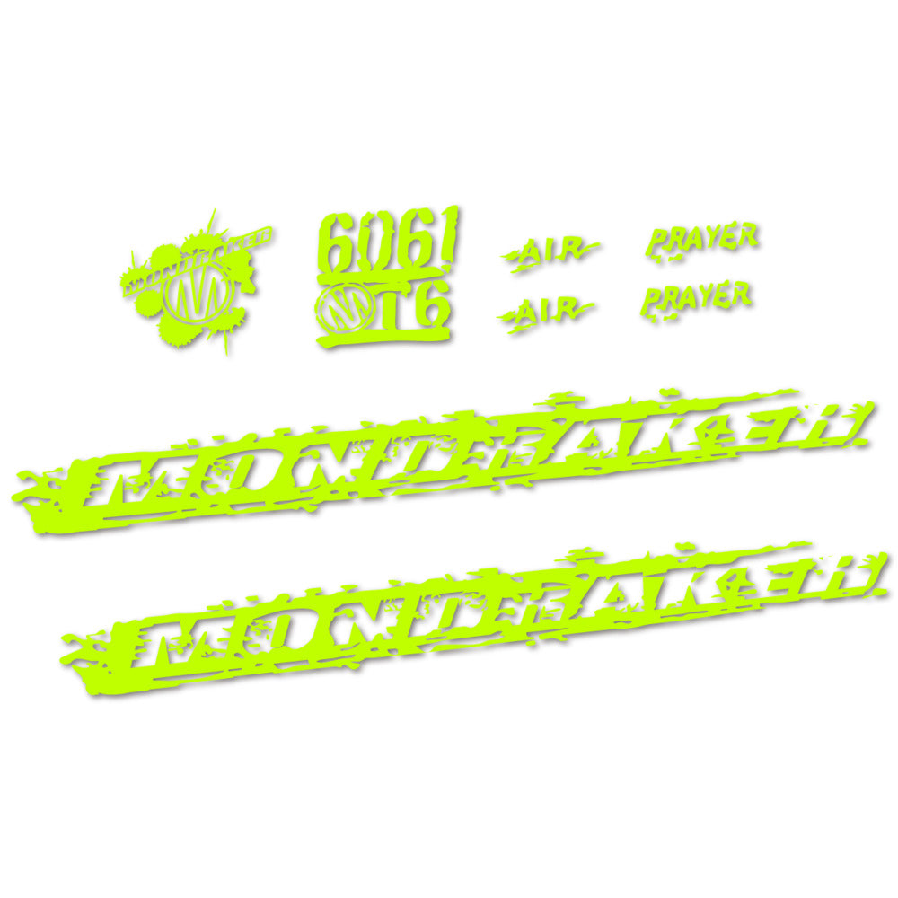 Stickers for Mondraker Prayer 2010-2014, Frame vinyl decals - Lime Neon