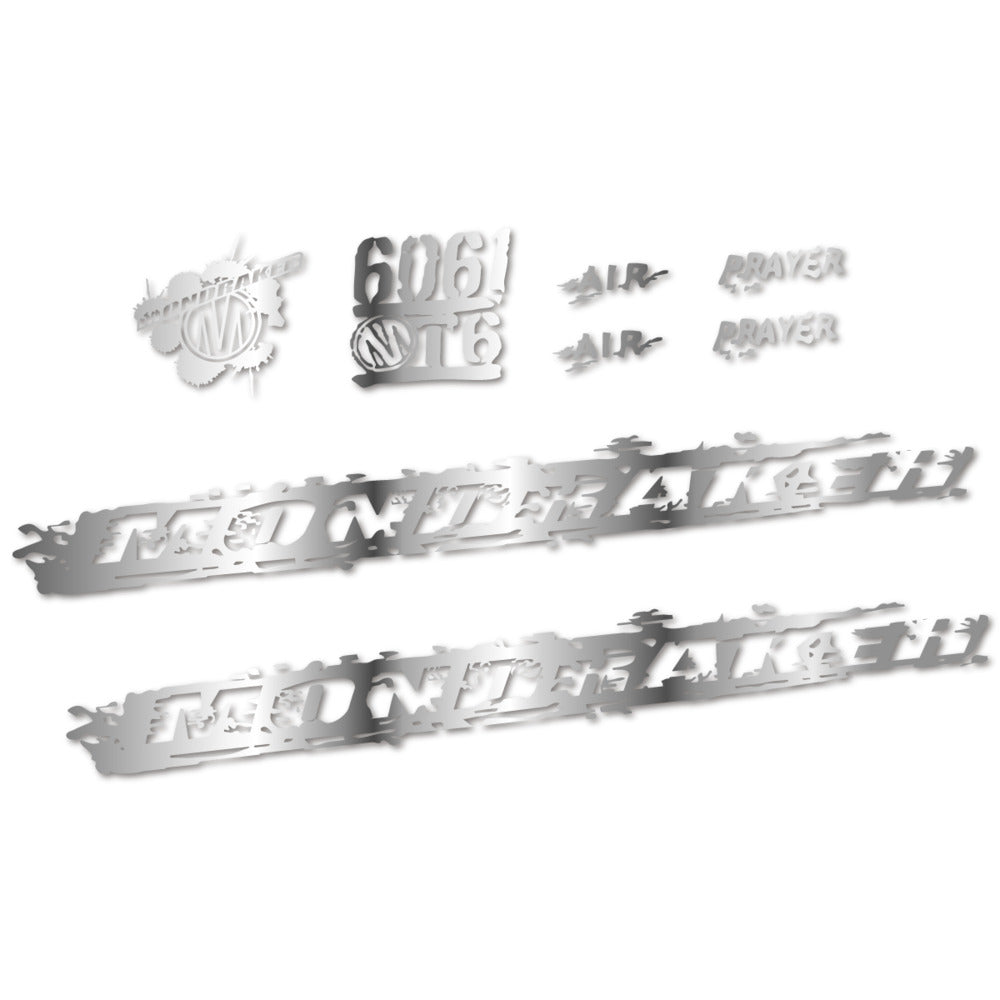 Stickers for Mondraker Prayer 2010-2014, Frame vinyl decals - Chrome Silver