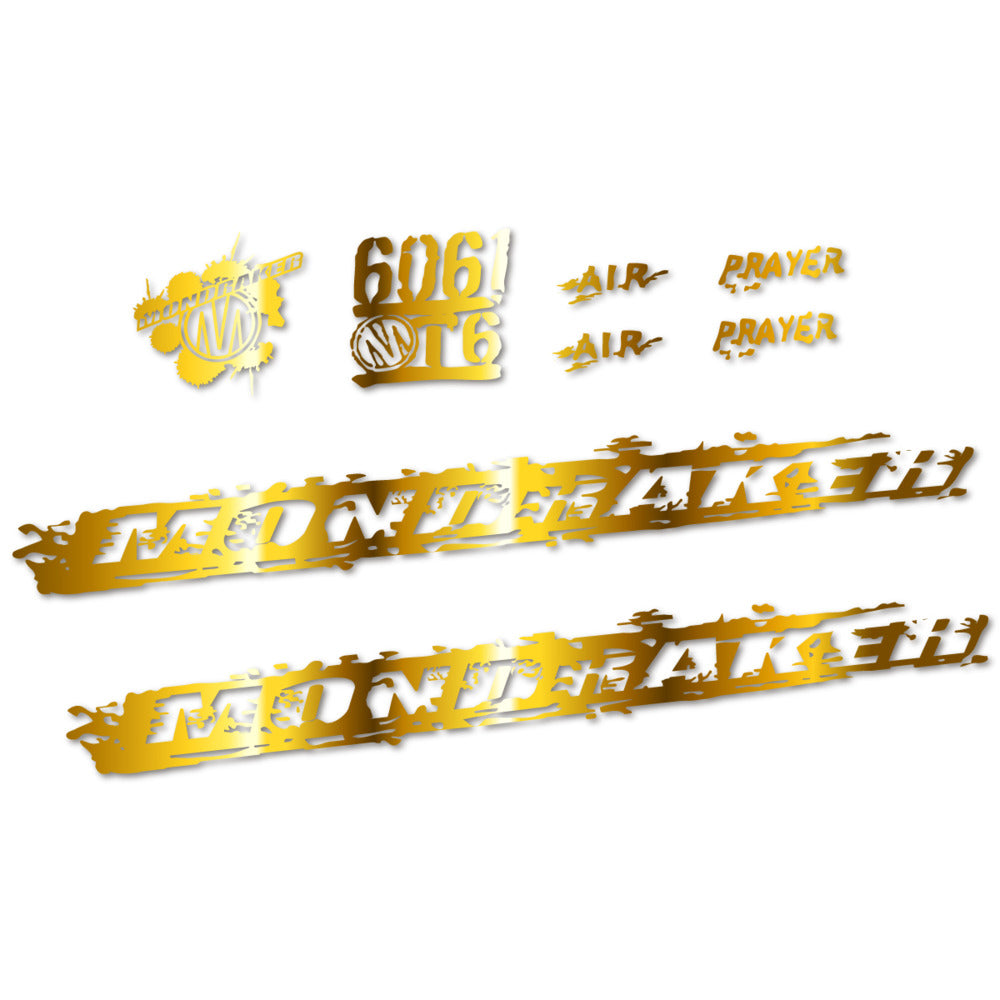 Stickers for Mondraker Prayer 2010-2014, Frame vinyl decals - Chrome Gold