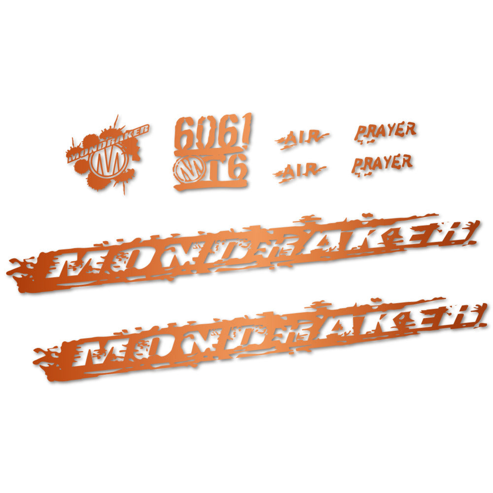 Stickers for Mondraker Prayer 2010-2014, Frame vinyl decals - Bronze