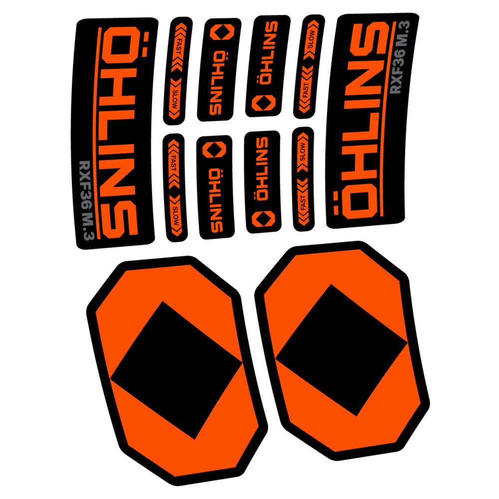 Decal Öhlins RXF 36 M.3 2027, Fork 29" 36mm, bike sticker vinyl